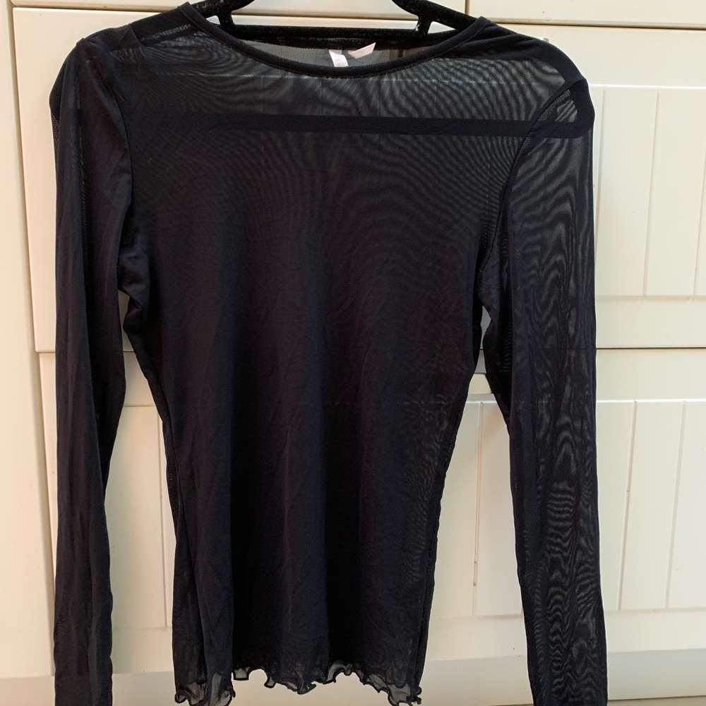 Sheer long sleeve top